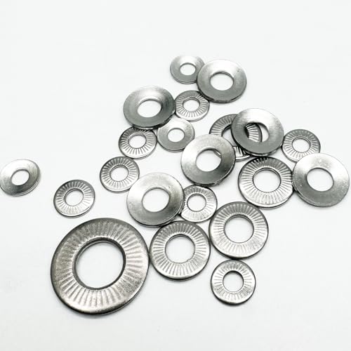 50 pcs m6 304 stainless steel conical knurled spring washerspring disc washerconical knurled spring washersprevent loose fasteners