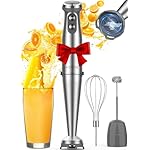 KOIOS Immersion Blender, 1000W Anti-scratch 3-in-1 Hand Blender, Upgraded 12 Speed Stainless Steel Blade Stick Blenders with Turbo Mode, Whisk and Milk Frother, Non-BPA