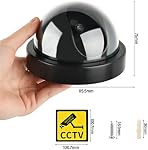 TIMESETL 4PCS Dummy Camera, Hemisphere Dome Camera Fake Security Camera with Flashing Red Light with Security Alert Sticker Decals, Fake Outdoor Camera for Home Security