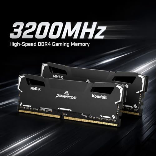 Timetec Pinnacle Konduit 16GB KIT(2x8GB) DDR4 3200MHz PC4-25600 CL16-18-18-38 XMP2.0 Overclocking 1.35V Compatible for AMD and Intel Desktop Gaming PC Memory Module RAM - Black — view 2