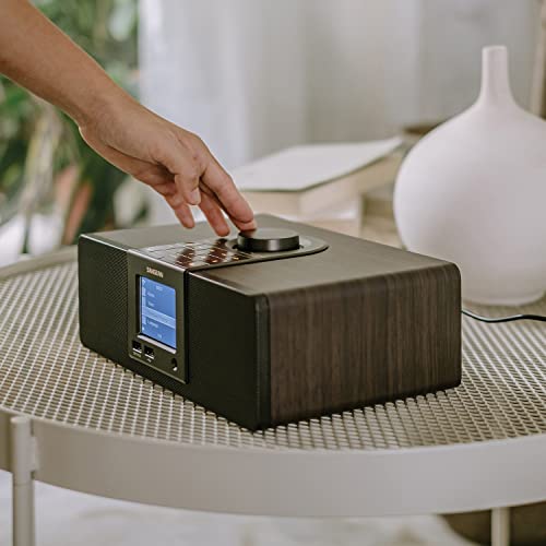 Image of Sangean WFR-32 Internet Radio /AUX /Bluetooth /Smart Local Radio Preference Management /USB Playback and Phone Charging Digital Wooden Cabinet Radio