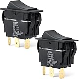 Esttlamer 2 Packs HY60C 3-Pin Rocker Switch (ON)-Off-(ON) Replacement for Motors for Tools for Industrial Equipment for Marine for Automotive Heavy-Duty Switches, 20A/125V 15A/277V