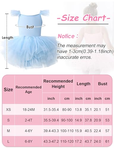 SEAUR Roupa de balé infantil para meninas, collant de dança, tutu de balé, roupa de bailarina, colla