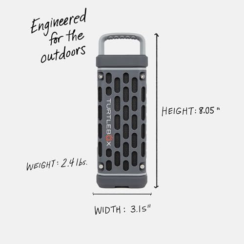 Turtlebox Ranger: Loud! Outdoor Portable Bluetooth 5.4 Speaker | Rugged, Waterproof, Ultra-Portable | Plays to 105db, Deep Bass, Shockproof, Unlimited Pairing for Full Stereo Experience, Gray - 1