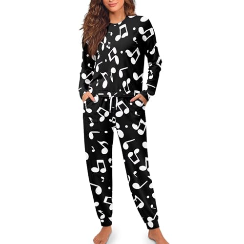 Image of Women's Pajamas Set Soft 2 Piece Loungewear Long Sleeve Pj Set Matching Sleepwear with Pockets for Women Plus Size