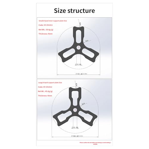 Soporte triangular interno para telescopio con brazo de extensión para eje central 4