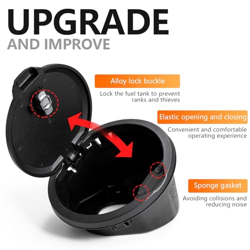 image for Gas Cap Cover for Jeep Wrangler JL, Fuel Filler Door Locking Gas Tank 