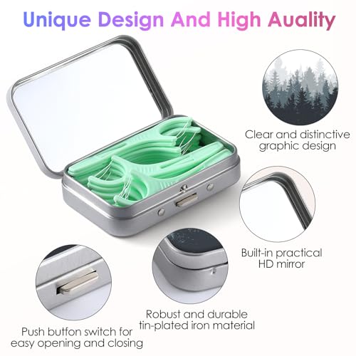 Image of Gerkia Portable Dental Floss Bag - Easy to Store Floss Picks Perfect for Travel, Hotels, Dinners, Appointments, ink tree, 1 Foot (Pack of 1)
