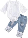 Baby Girl Clothes Infant Girl Heart Prints Outfits Long Sleeve Romper and Pants Clothing Sets