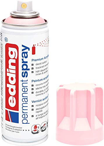 La Mejor comparativa de Pintura en spray para madera los mejores 10. 35 edding 5200 Spray permanente - Pastel Rosa Mat - 200 ml - Pintura acrílica para pintar y decorar vidrio, metal, madera, cerámica, plástico, lona - aerosol aerosol, spray...