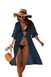 ELESOL Women's Beach Coverup Chiffon Bathing Suit Coverups for Swimwear, Long Flowy Sheer Kimono Swi