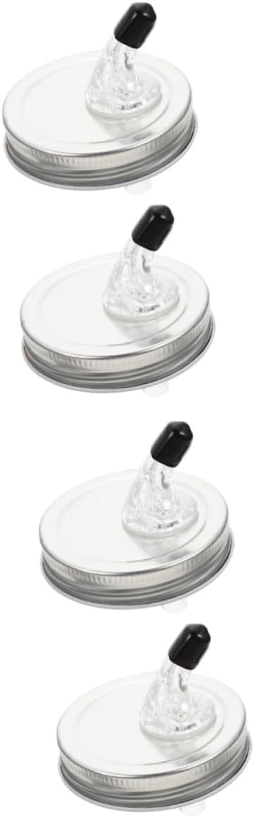 ABOOFAN 4pcs Mason Jar Mesh Lid Spout Lid Canning Jar Oil Wine Bottle Pourer for