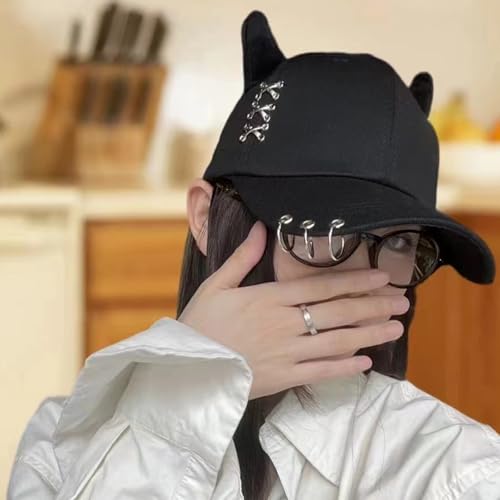 Image of Mens Baseball Cap Baseball Hat Funny Trucker Hats for Men Women Cute Beanie Distressed Cap Ponytail Hat for Women