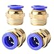 4 Stück 12mm 1/2′′PT Außengewinde gerade Push to Connect Fittings Einsteckschlauch Pneumatik Schnellverbinder