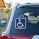 Ancable Behindertenaufkleber für Autos, mit Saugnapf, 2er-Pack, 10x10 cm, für den Innenbereich, leicht abnehmbar, geeignet für Auto, LKW, Kleintransporter