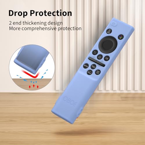 Image of OBOE Silicone Remote Cover for Samsung Smart TV Remote, I-Glow in Dark Blue | Compatible with Samsung QLED TV Remote BN59-01311 Open Key Protective Case with Loop, Remote Not Included
