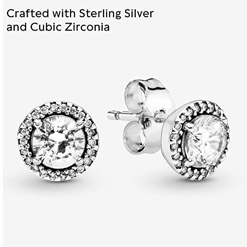 PANDORA Round Sparkle Stud Earrings - Classic Earrings for Women - Great Gift for Women - Gift for Her - Made with Sterling Silver & Cubic Zirconia - With Gift Box4