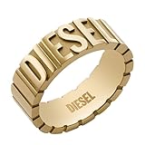 Diesel Men's Gold-Tone Stainless Steel Logo Band Ring (Model: DX1439710)