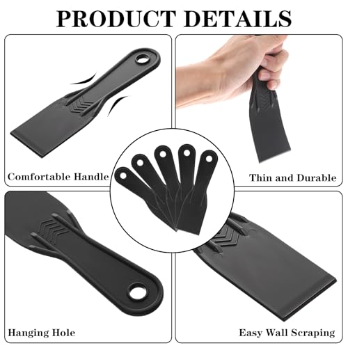 5 Stück Kunststoffspachtel Kunststoff Schaber Set Wiederverwendbar Leimentfernungsschaber Tapetenschaber Schaber zum Ausbessern von Wandresten