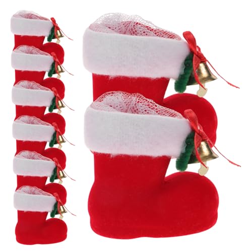 TOPPERFUN 8piezas Regalos de Botas Dulces Botas Colgantes Navideñas Botas de Obsequio Dulces Colgantes Navideños para Decoración