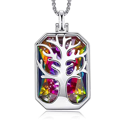 Collier pendentif végétal cristal femme avec cristaux style vintage