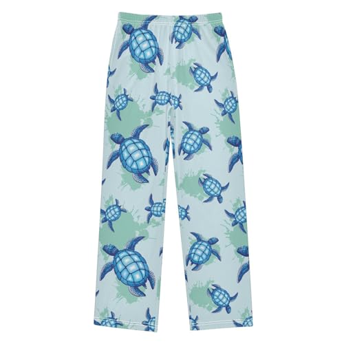 Boys' Pants Sea Turtle Blue Turquoise Long Bottoms Jogger Pants Elastic Waist Trousers with Pockets S-XL