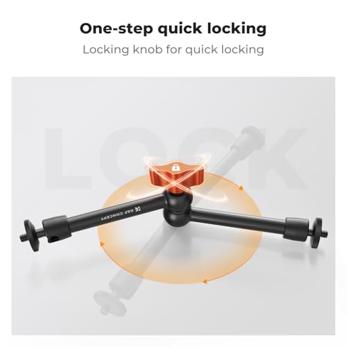 Image of K&F CONCEPT 9.8 inch Magic Arm Clamp Kit with 1 /4 inch & 3 /8 inch Thread Screw 360 Ball Heads Articulating Magic Arm with Tripod Mount Adapter for Gopro /LED Lights /Monitor /Flash /Microphone /DSLR Camera