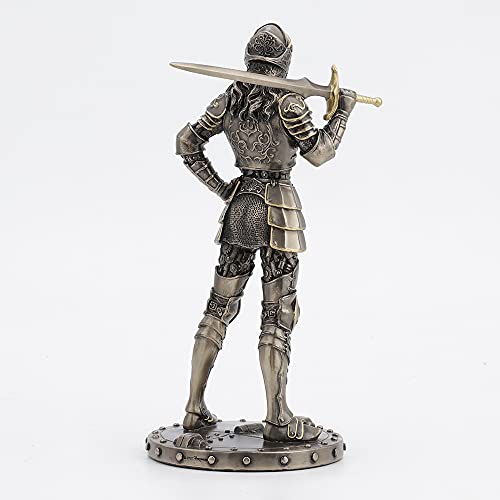 Estatua decorativa Steampunk mujer caballero en resina bronceada 24 cm miniatura 4