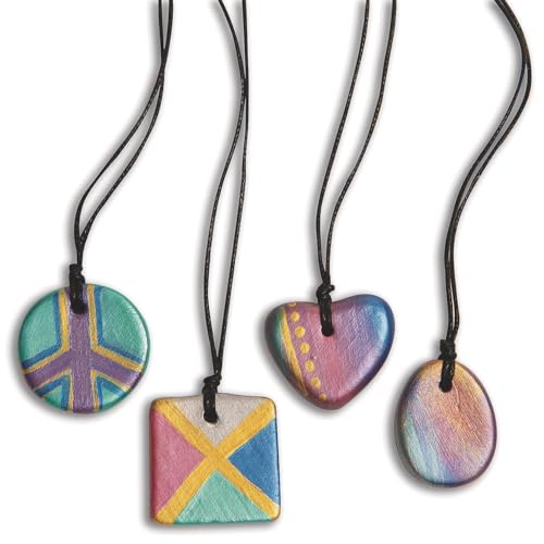 Colliers avec pendentif Bisque S&S Worldwide en lot de 24 pièces pour activités manuelles