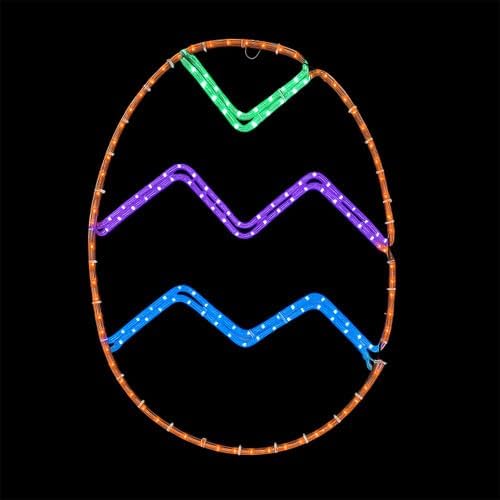 LED Rope Light Easter Egg Decoration - Orange, Green, Purple, Blue - 26.5 Inch