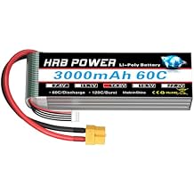 HRB POWER 4S Lipo Battery XT60 3000mAh 14.8V 60C RC LiPo Battery Pack Compatible with RC Car Truck Quadcopter Airplane Helicopter Boat