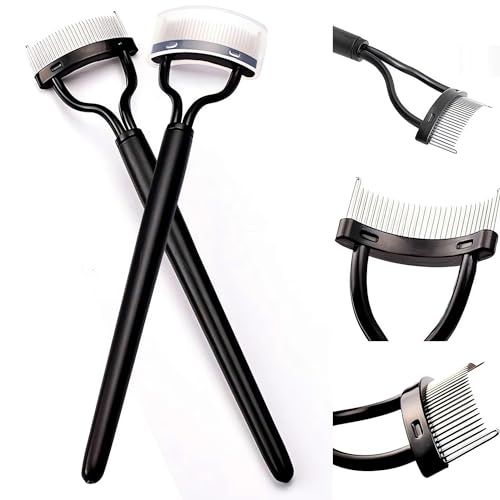 Corconess Pente de cílios, 2 peças, ferramenta de separação de cílios, pente de cílios com capa de p