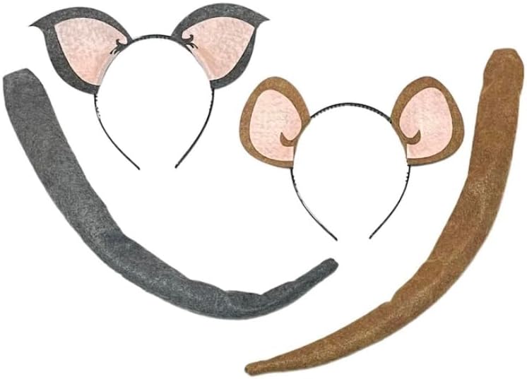 Mouse Ears Headband and Tail fits toddlers children baby adult kids Halloween Costume for Women, Men, Boys and Girls (Copper Brown Mouse and Tail) - Image 4