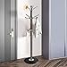 Kertnic Metal Coat Rack Stand with Natural Marble Base, Free Standing Hall Tree with 12 Hooks for Hanging Scarf, Bag, Jacket, Home Entry-way Hat Hanger Organizer (Bronze)