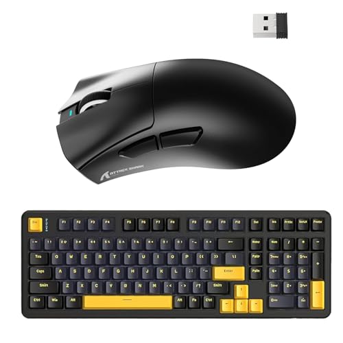 ATTACK SHARK V3 ���C�����X�Q�[�~���O�}�E�X��MAMBASNAKE × ATTACK SHARK X98PRO �Q�[�~���O�L�[�{�[�h�̃Z�b�g