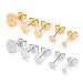 OBSEDE 200 Pieces Stainless Steel Earrings Posts Flat Pad (5 Size) with 200 Pieces Earring Plugs Backs for Earring Making Findings, Total 100 Pairs, Golden and Silver Color