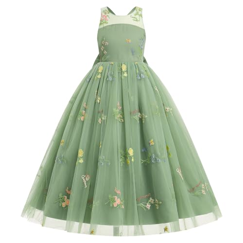 IBTOM CASTLE Toddlers Girl 3D Flower Feather Dress Embroidery Bridesmaid Birthday Dress Lace Tulle Party Dress Ball2