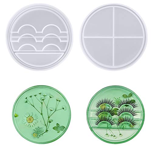 2 Pcs Eyelashes Holder Mold, Durable Eyelashes Holder Mold Case Eyelash Holder Tray Mold is Easy to Demold Eyelash Holder Resin Mold is a Good Tool for Storing Eyelashes