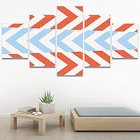SIGNWIN 5 Panel Canvas Wall Art Modern Art Decorative Elements Fun Geometric Mixed Media Multicolor Patterns for Home Decorations Ready to Hang - 60
