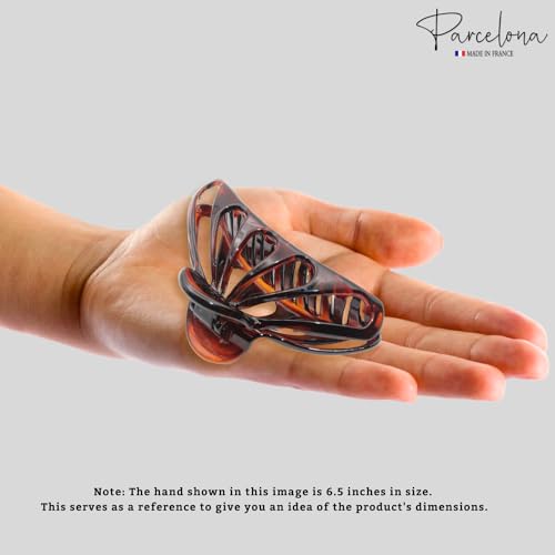 Parcelona French Large Raindrop Claw Clip 4″ (Tortoise Shell) — view 7