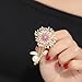 14K Gold Moissanite Embellished Luxurious Freshwater Pearl Dandelion Brooch, High-end Fashion Accessory, An Opulent Blessing for Her (pink)