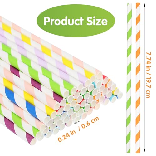 250 pitillos coloridos desechables de papel biodegradable miniatura 2