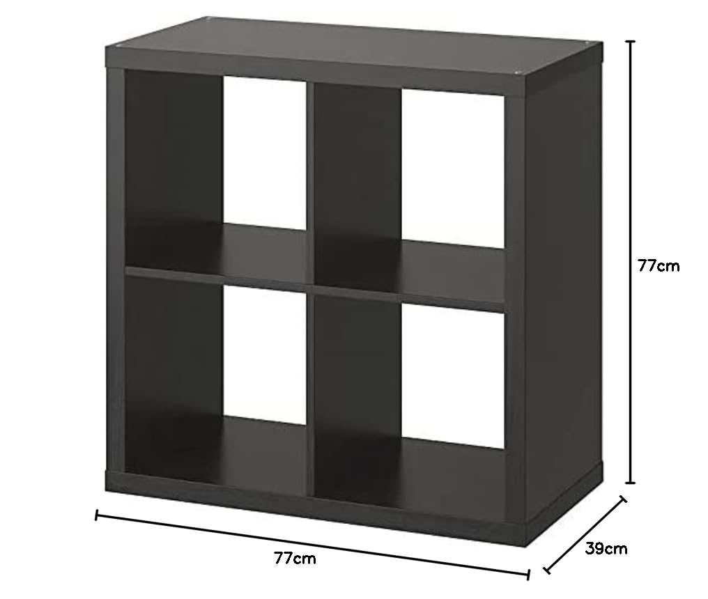 IKEA KALLAX - Estantería para almacenamiento más grande (negro-marrón, 77 x 77)