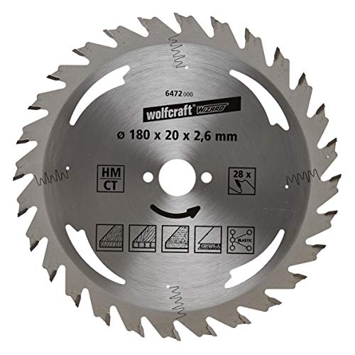 wolfcraft TC Circular Hand Saw Blade, Silver Series I 6472000 I Easy, Fast cuts