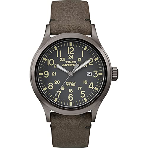 Timex Expedition Scout Metal - Brown Leather/Gray Dial [TW4B017009J]