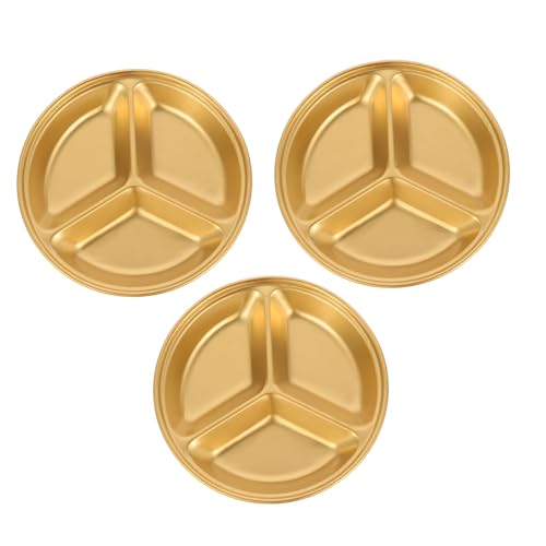 Homoyoyo 3個ステンレス製仕切り付き調味皿 多機能ソースボウル 家 飲食店用