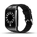 InterActive SmartWatch Q18 – Orologio Bluetooth nero compatibile con Android iOS Windows intelligente Orologio da polso con Sim & TF Slot 2018 Modello Curved Display