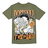 DopeSkill Graphic Tee Olive 5s Green Streetwear Hip Hop Men's T-Shirt Sneaker Colour Matching Shirts Sorry I've Been Trappin (Olive - L)