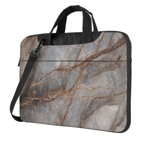 Maletín impermeable para laptop de 14 pulgadas, marrón gris mármol miniatura 1