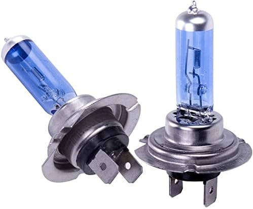 White Vehicle Halogen Xenon Headlight Bulb H7 - Super Bright Headlamp H7, 100W 12V HID Car Fog Light, Pack of 2, White